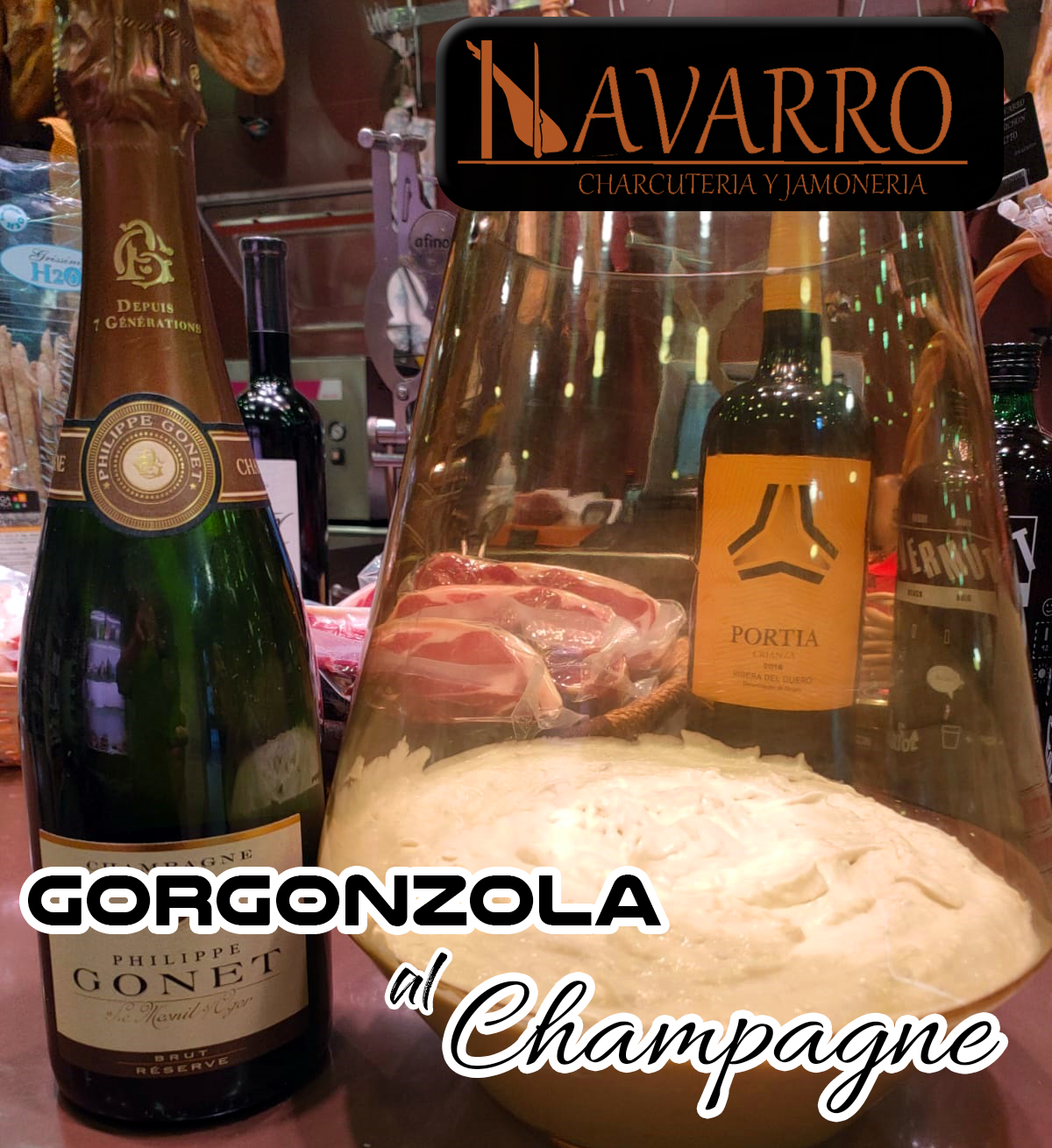Gorgonzola al champagne de charcuteria Navarro